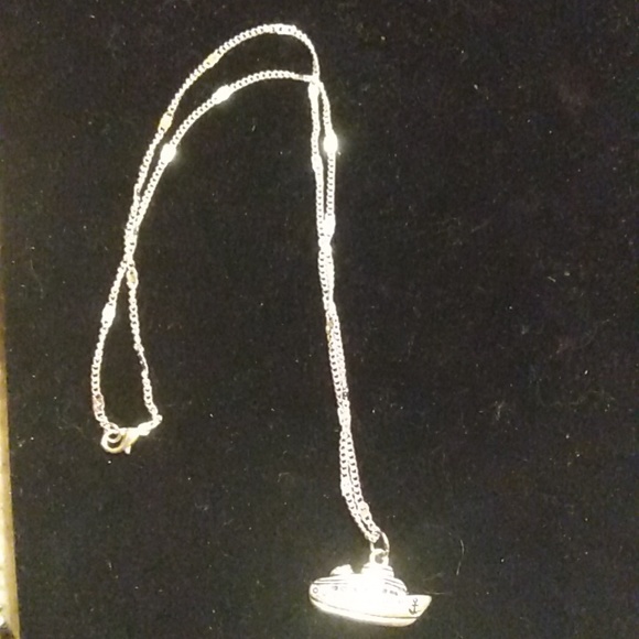 Silver plated cruise ship necklace. - Picture 2 of 2